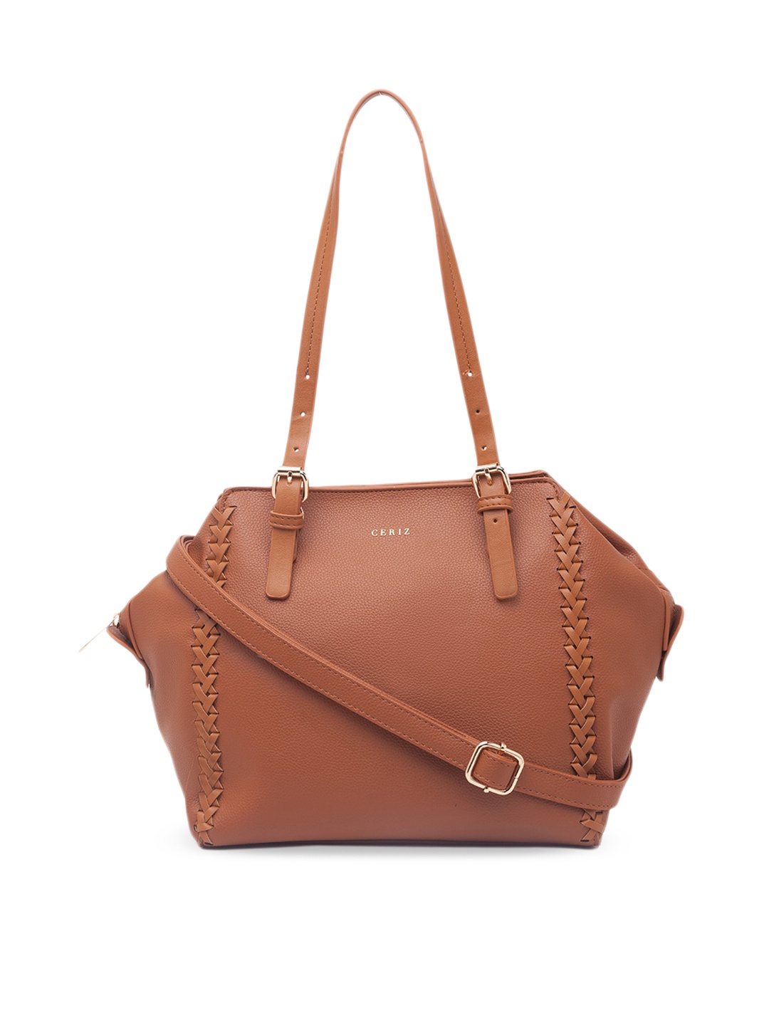 

CERIZ Rust PU Structured Shoulder Bag