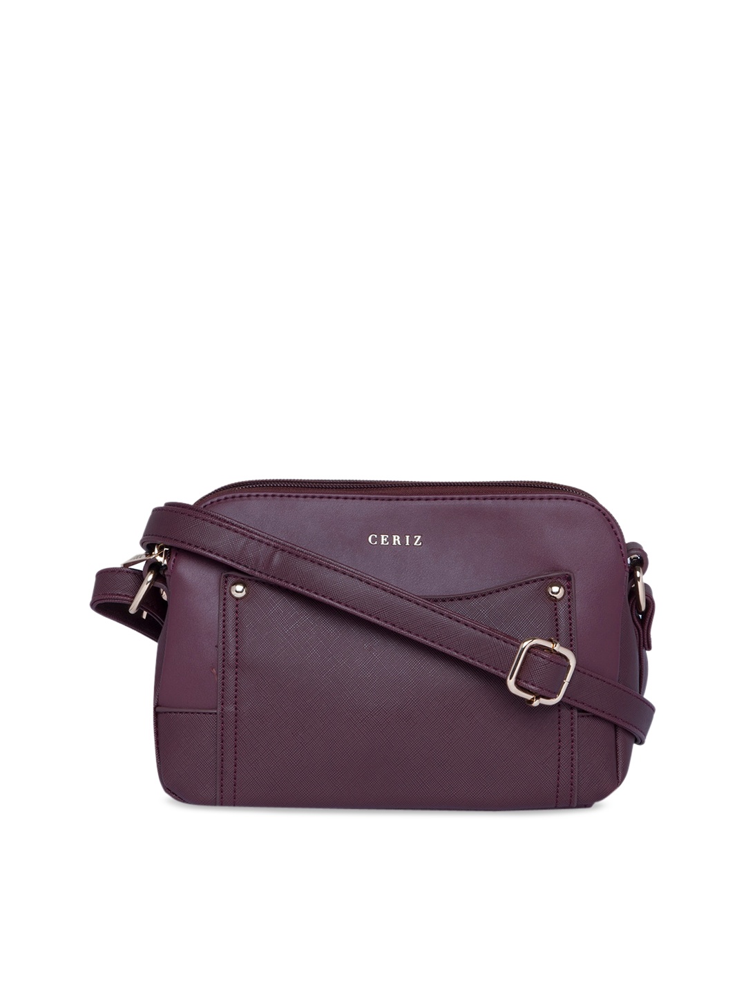 

CERIZ Burgundy PU Structured Sling Bag