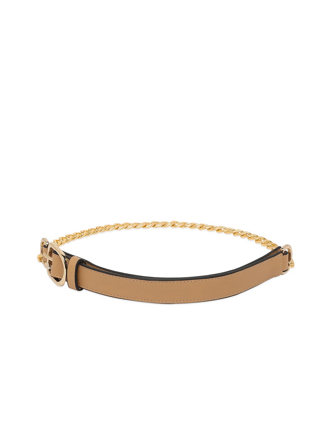 

20Dresses Women Beige Belt with Gold-toned Chain Detail