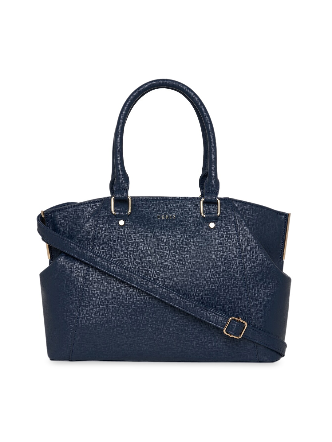 

CERIZ Navy Blue PU Structured Shoulder Bag