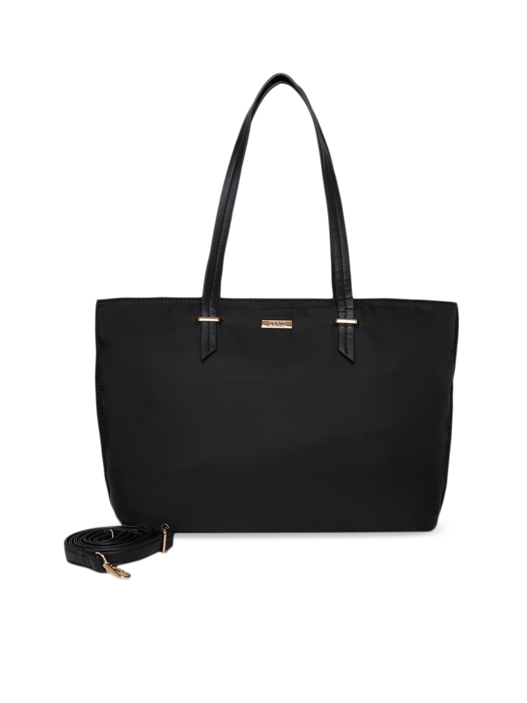 

CERIZ Black Structured Tote Bag