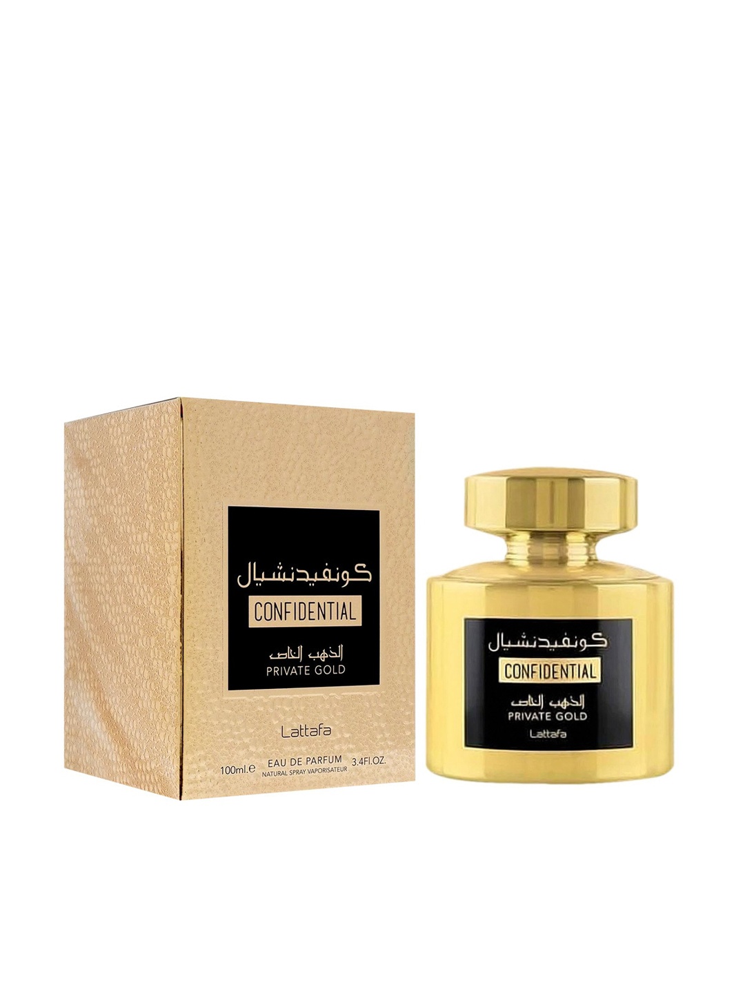 

Lattafa Unisex Confidential Private Gold Eau De Perfum 100ml, Transparent