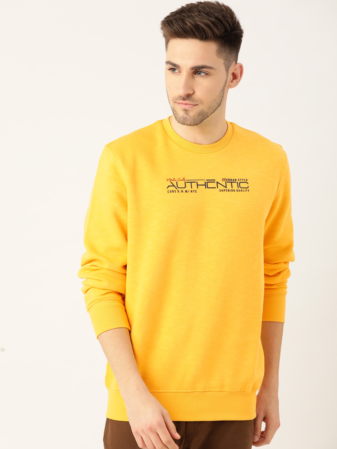 

Monte Carlo Men Yellow Typography Cotton Sweatshirt