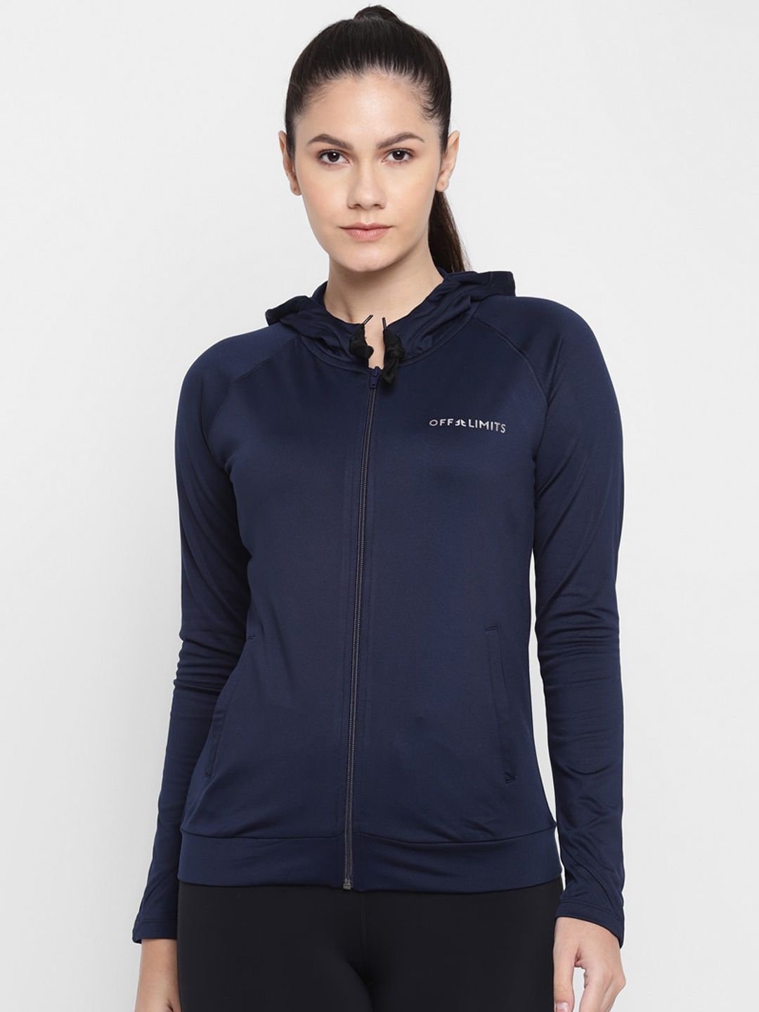 

OFF LIMITS Women Navy Blue Lightweight Sporty Jacket