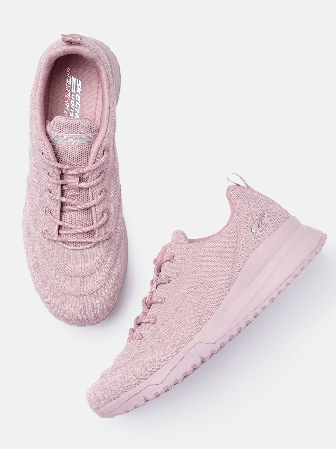 

Skechers Women Mauve BOBS SQUAD 3 - COLOR SWATCH Lightweight Woven Design Sneakers