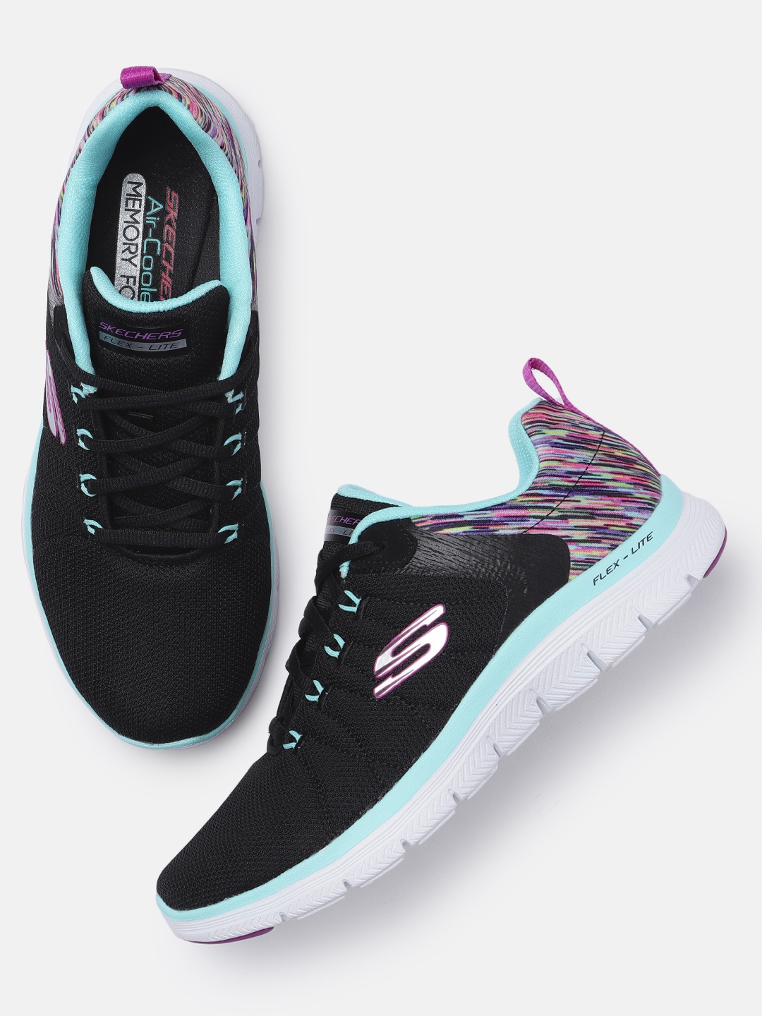 

Skechers Women Black FLEX APPLEA 4.0 Lightweight Sneakers