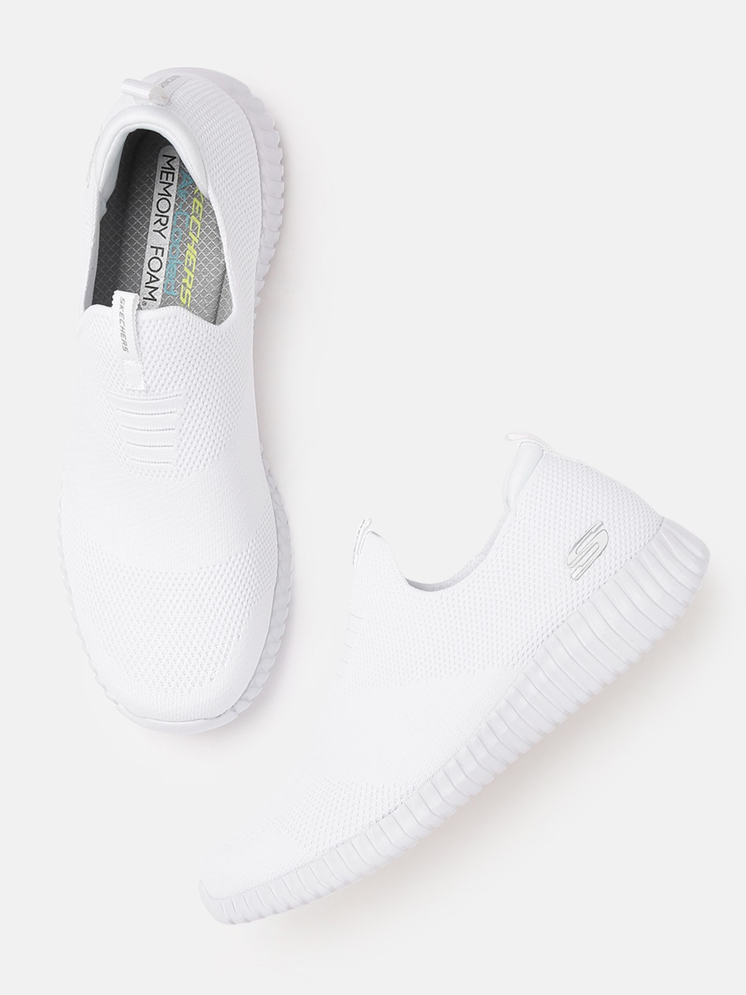 

Skechers Men White ELITE FLEX- WASIK Slip-On Sneakers
