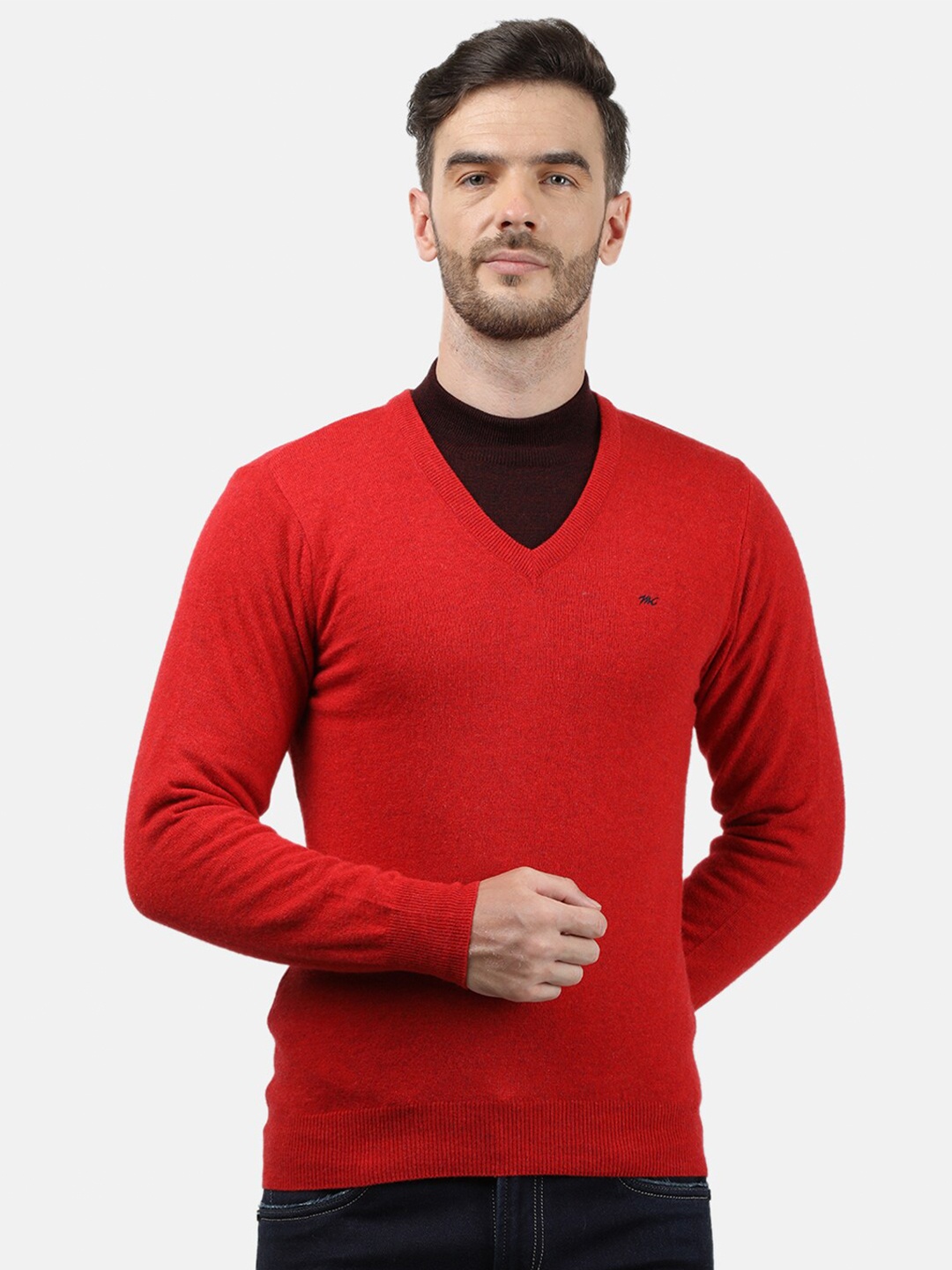 

Monte Carlo Men Red Wool Sweater Vest