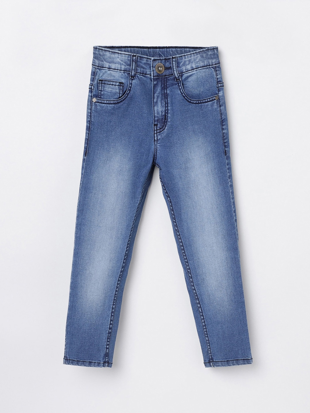 

max Boys Blue Heavy Fade Jeans
