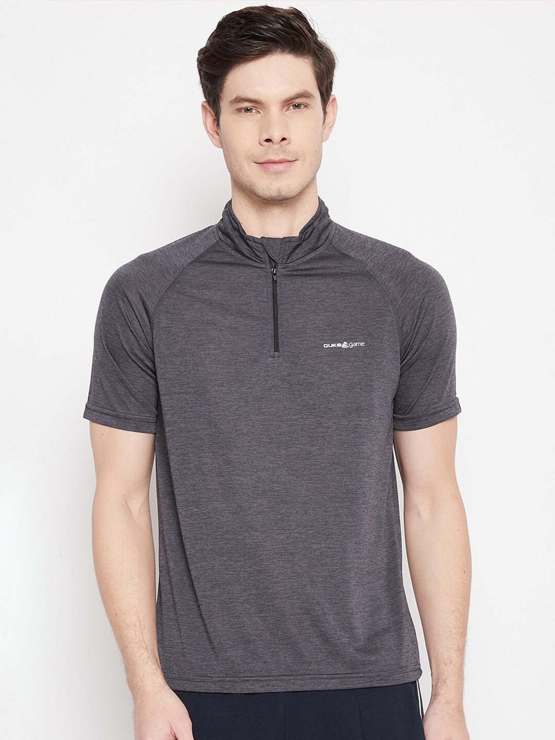 

Duke Men Grey High Neck T-shirt