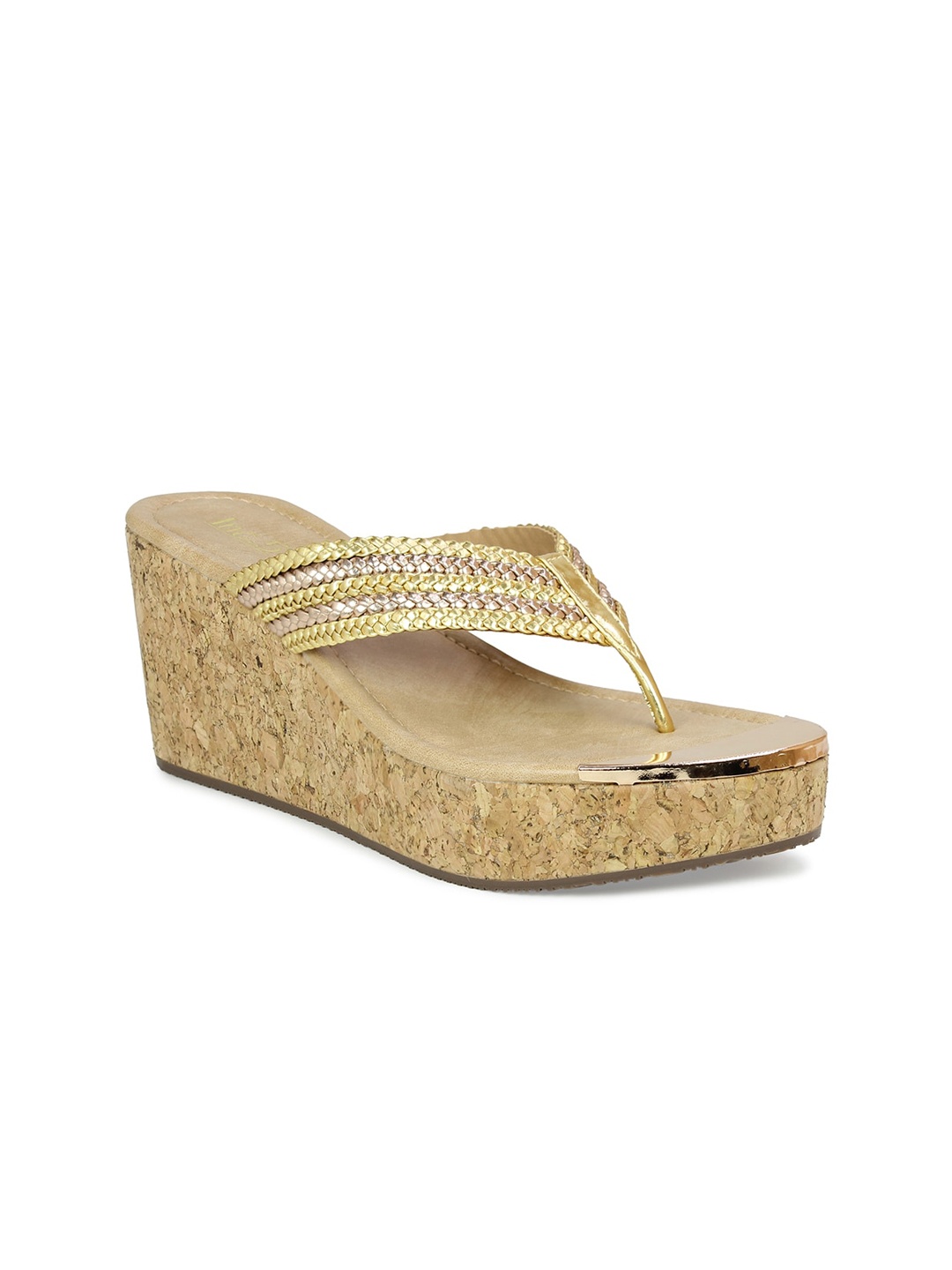 

Inc 5 Gold-Toned Woven Design Wedge Sandals