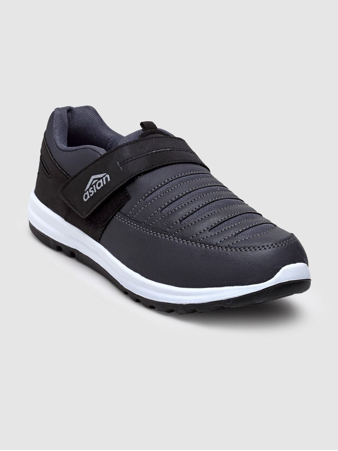 

ASIAN Men Grey & Black Textured Running Shoes