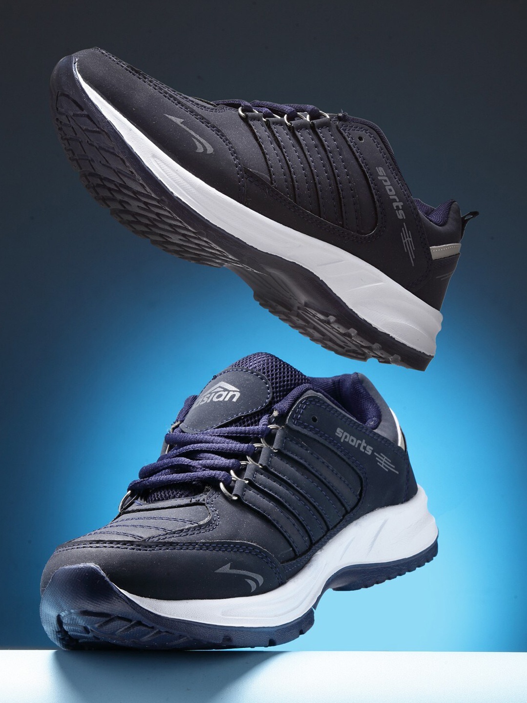 

ASIAN Men Navy Blue High Cushioning Running Shoes