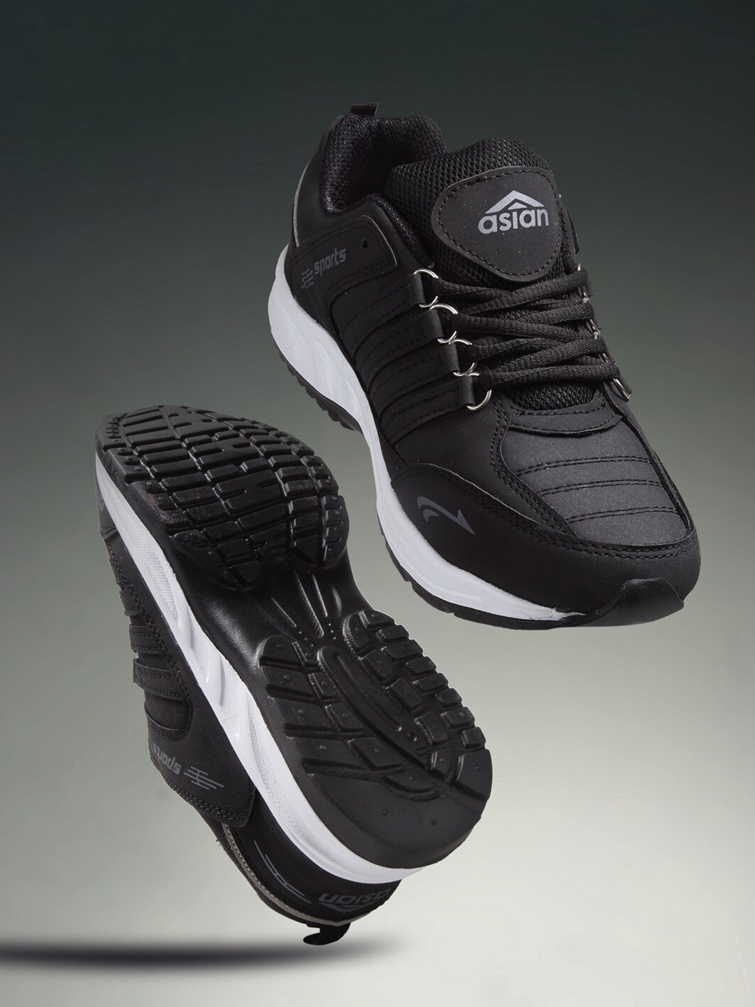 

ASIAN Men Black Cosko Self Design Regular Running Shoes