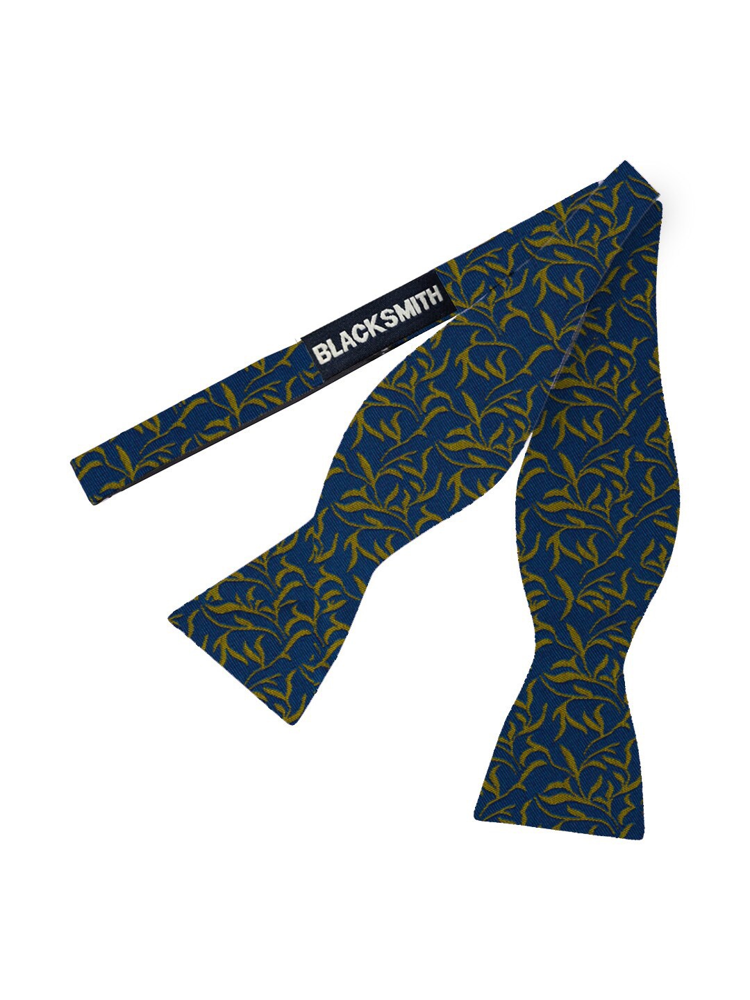 

Blacksmith Men Blue & Olive Green Woven Design Bow Tie