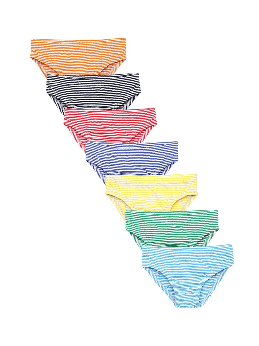 

Charm n Cherish Boys Pack Of 7 Striped Hipster Briefs, Orange