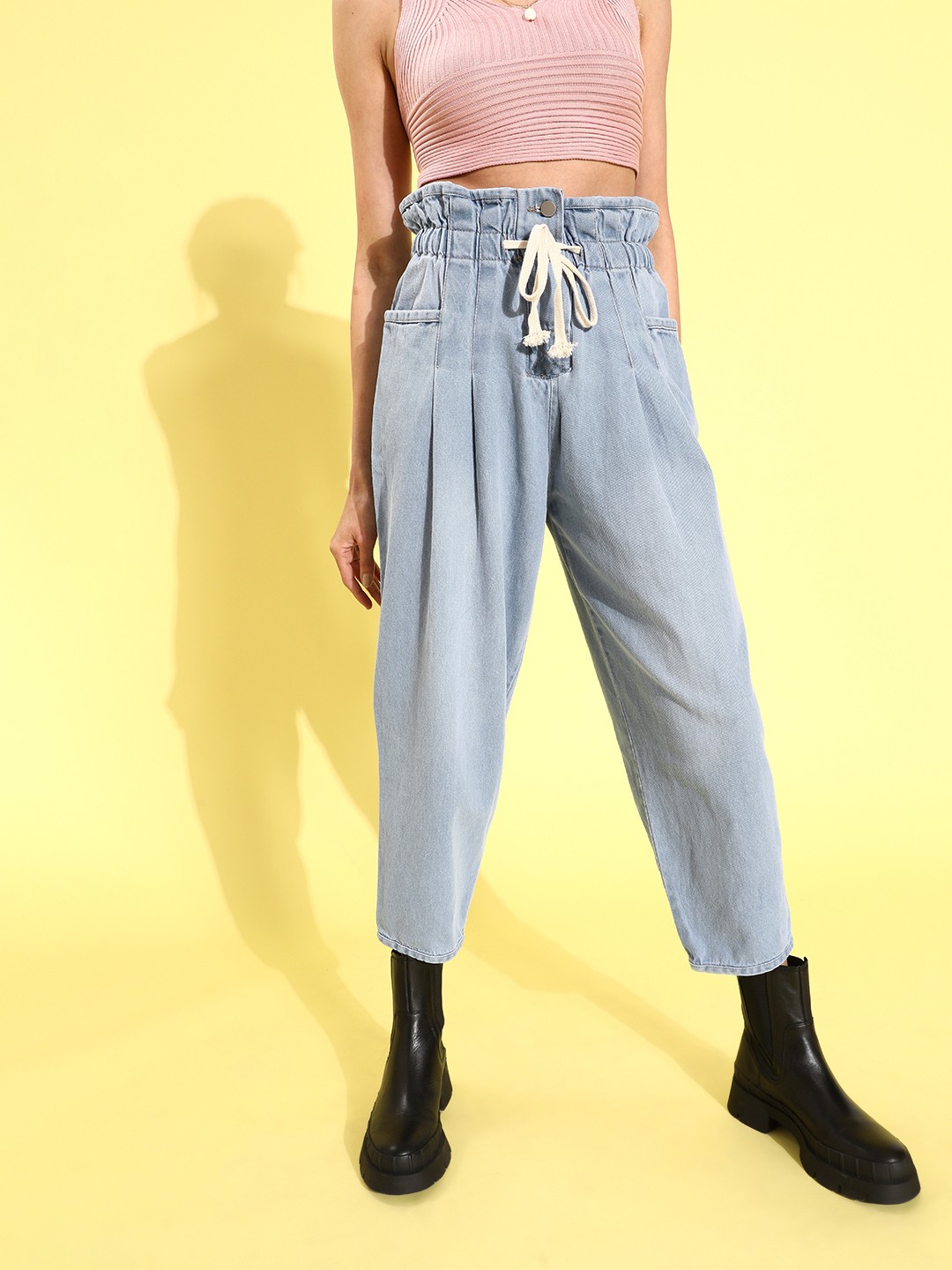 

SHECZZAR Women Blue High-Rise Light Fade Stretchable Jeans