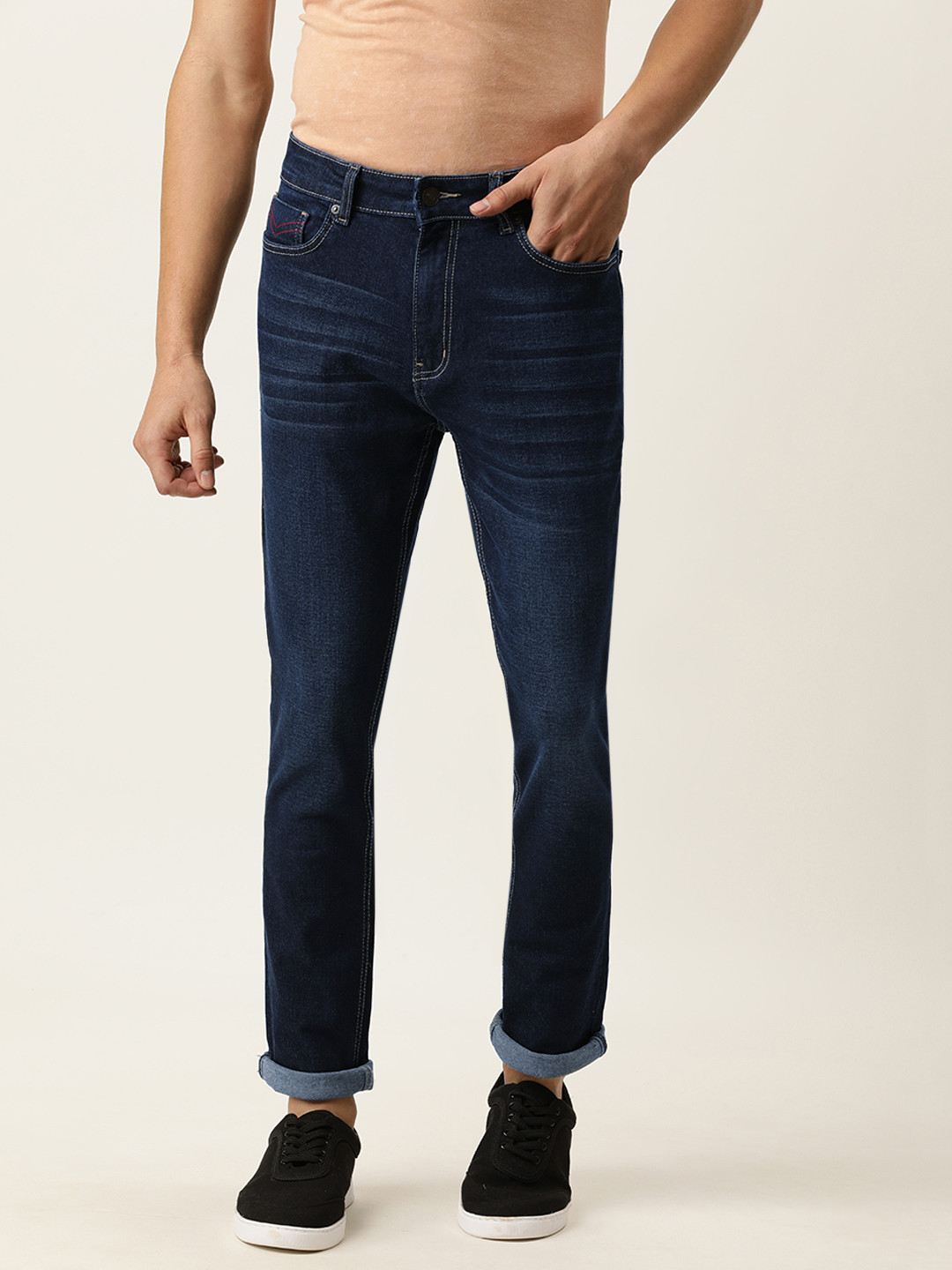 

FOREVER 21 Men Blue Light Fade Stretchable Jeans