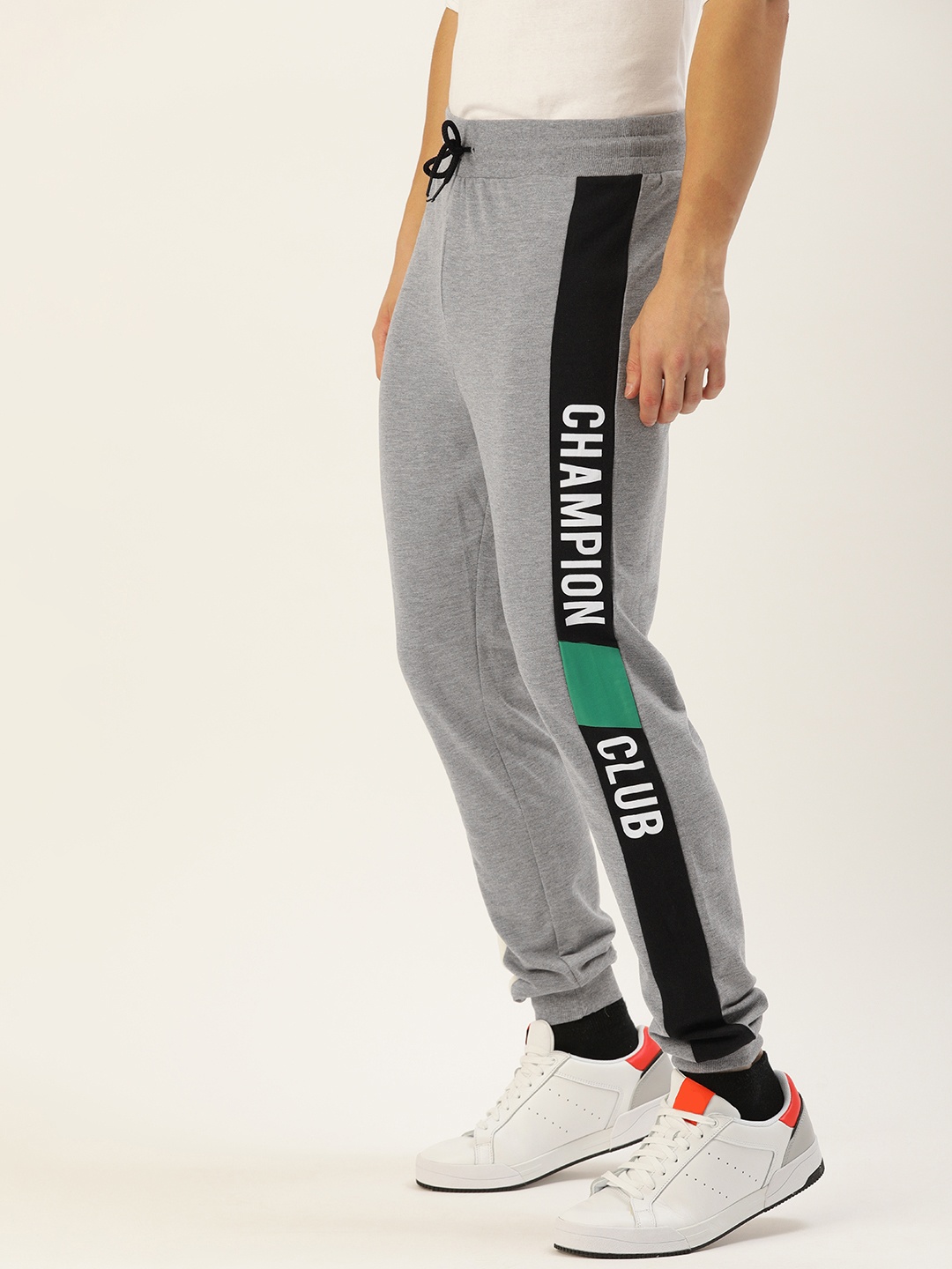 

FOREVER 21 Men Grey Printed Pure Cotton Joggers