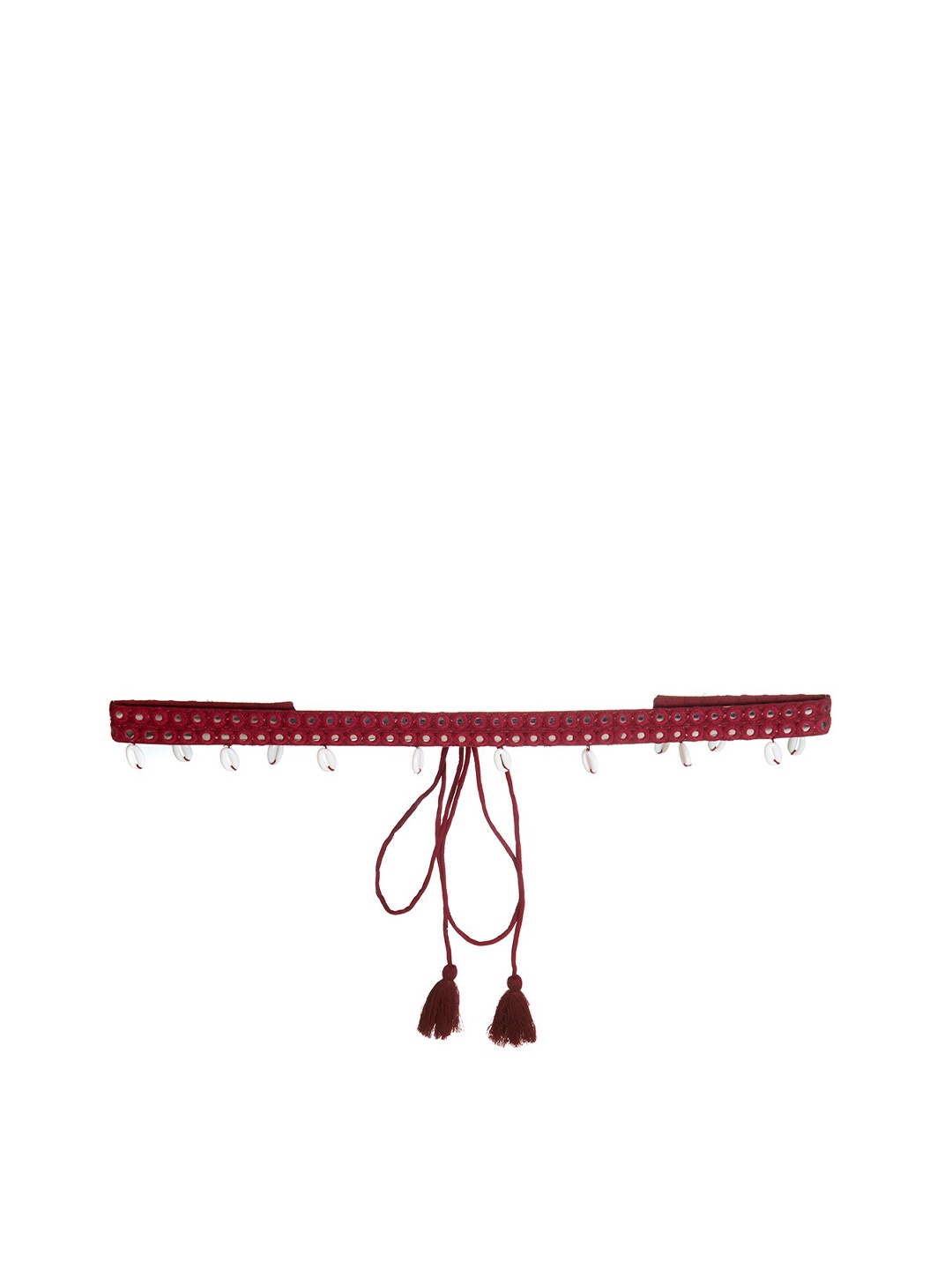 

INDYA X PAYAL SINGHAL Women Maroon Mirror Shell Belt
