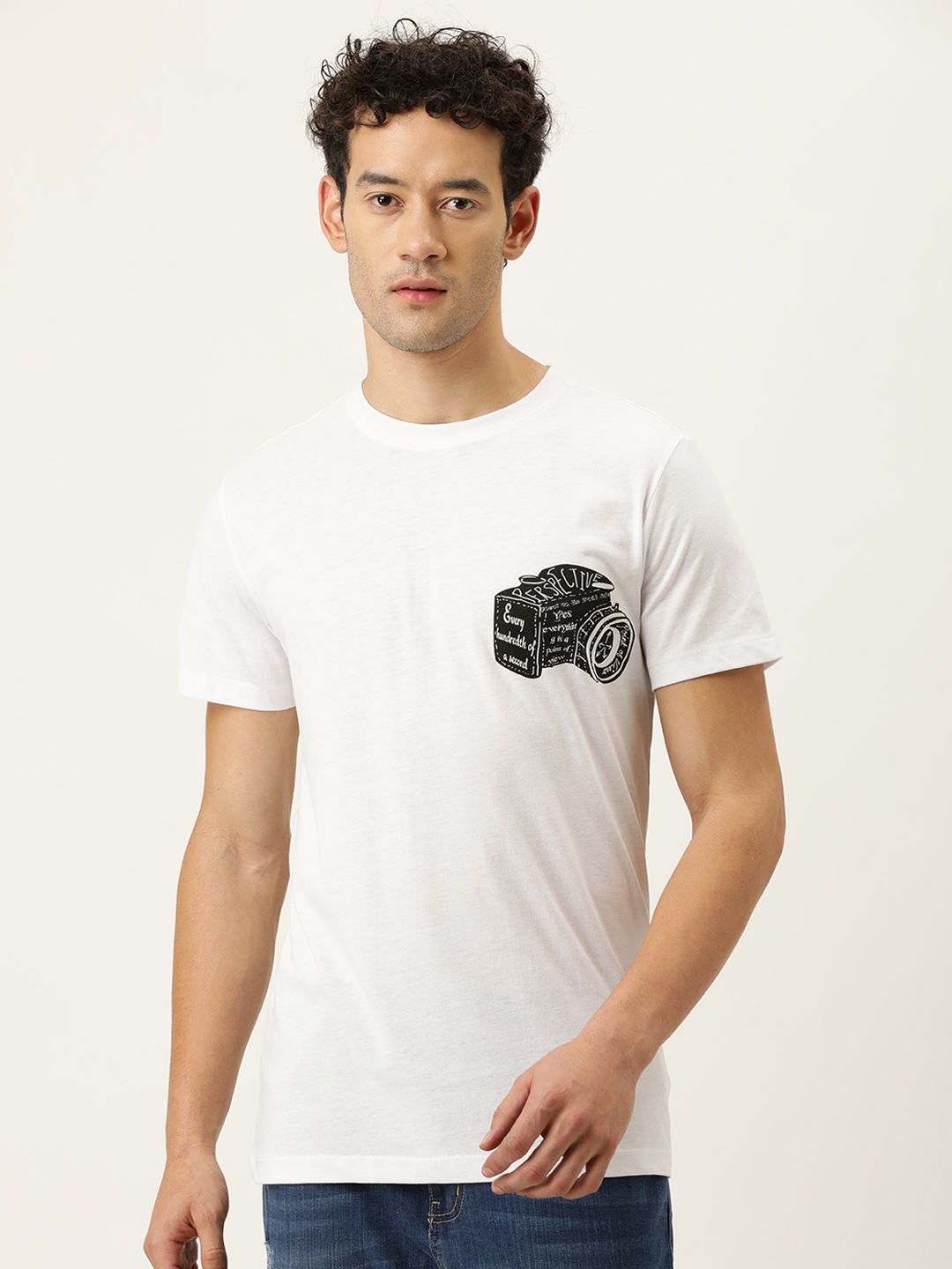

FOREVER 21 Men White Printed T-shirt
