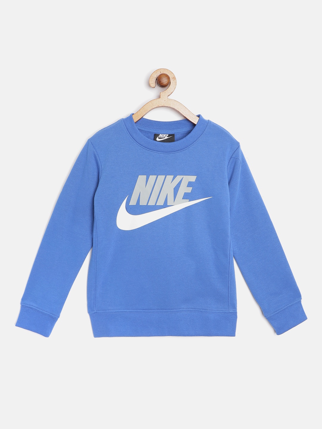 

Nike Boys Blue & Grey Brand Logo Print Club HBR FT Hoodie Sweatshirt