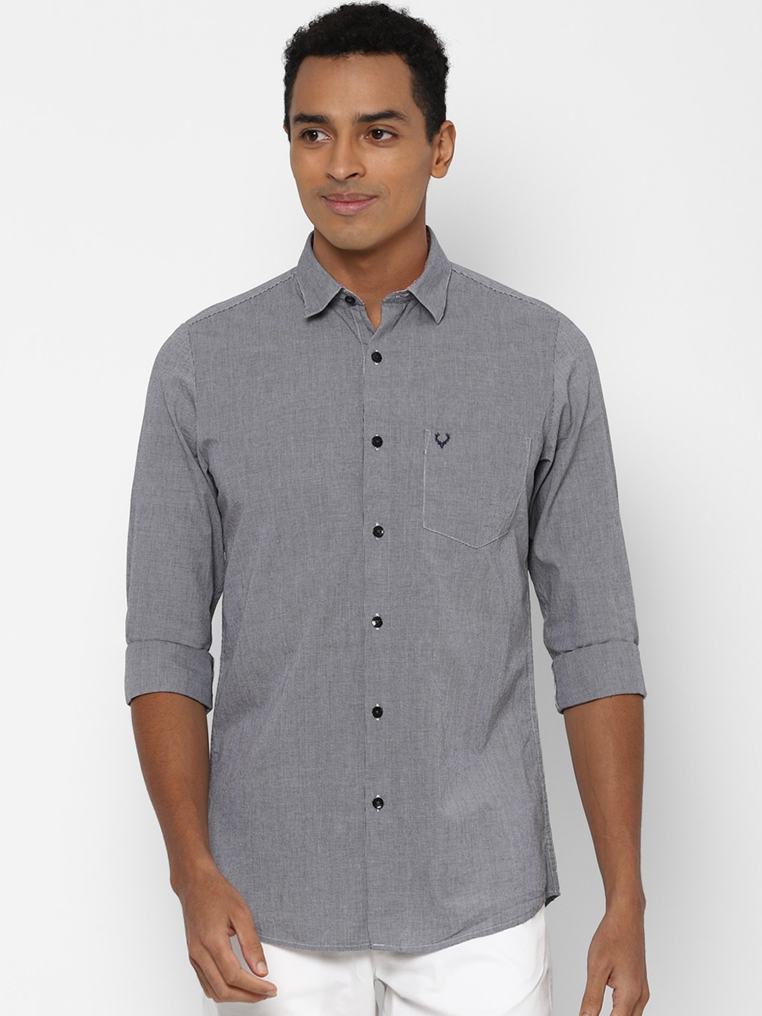 

Allen Solly Men Grey Slim Fit Casual Shirt