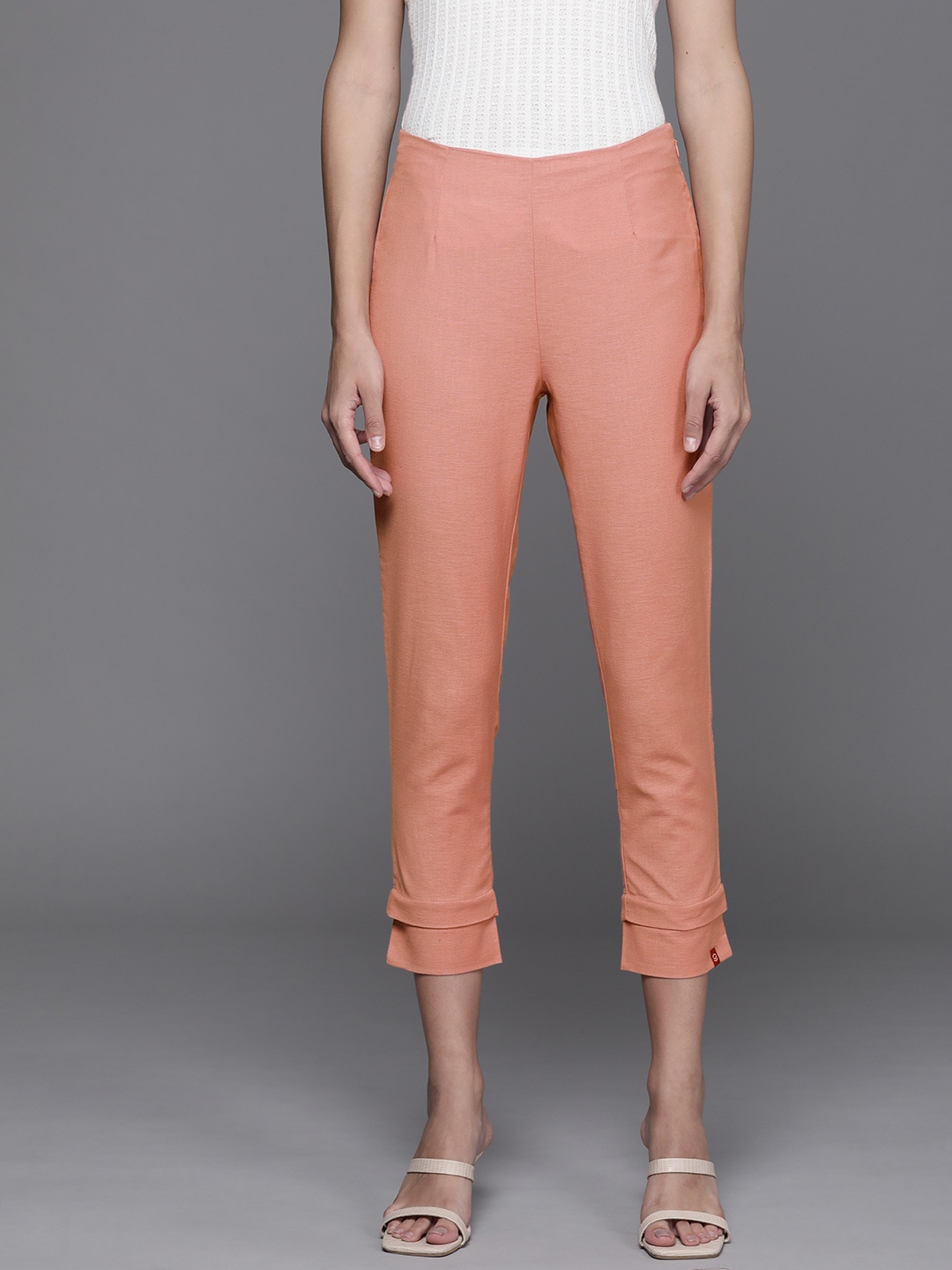 

Biba Women Brown Cropped Trousers