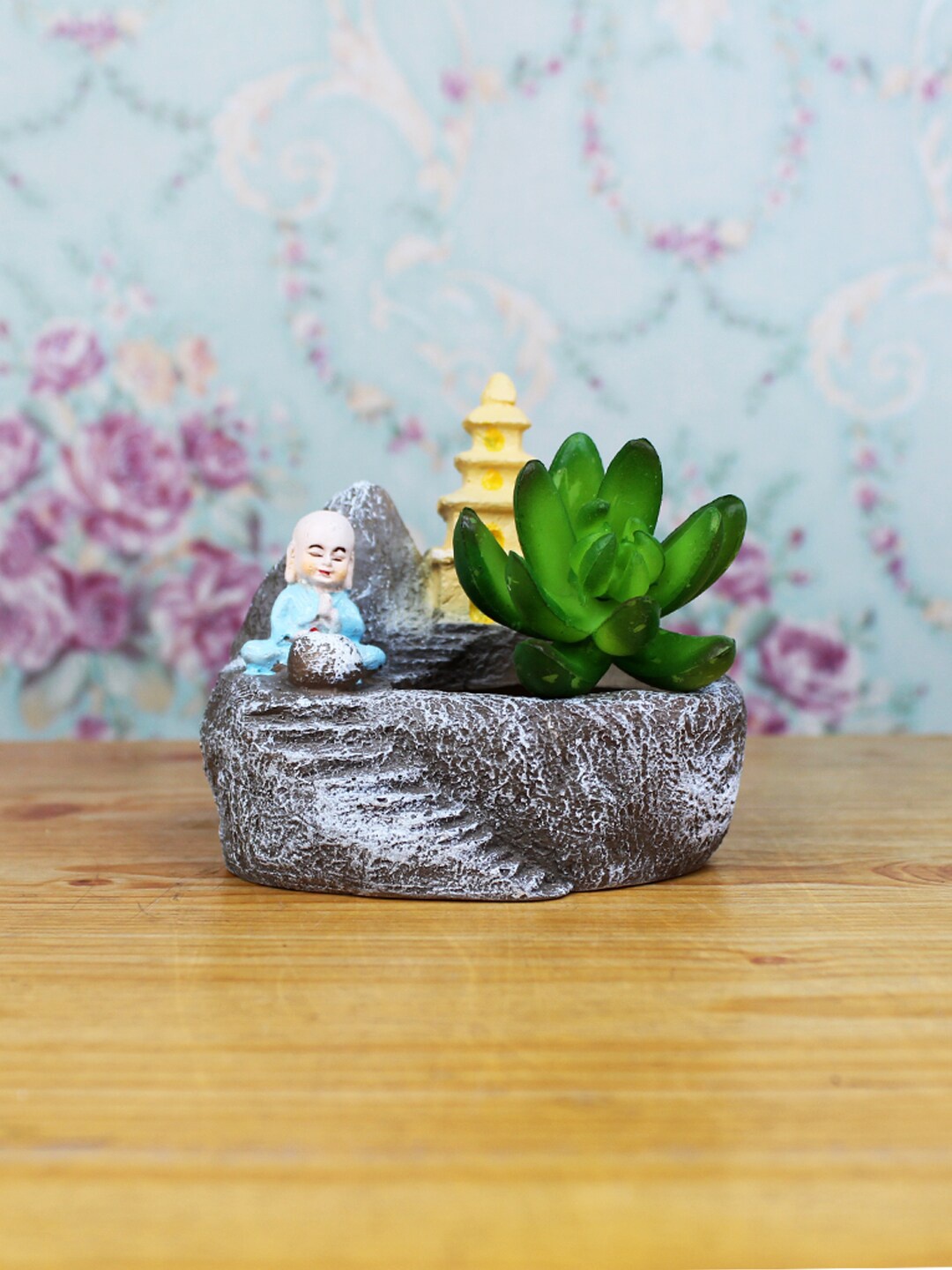 

Wonderland Grey & Blue Monk & Temple Succulent Pot