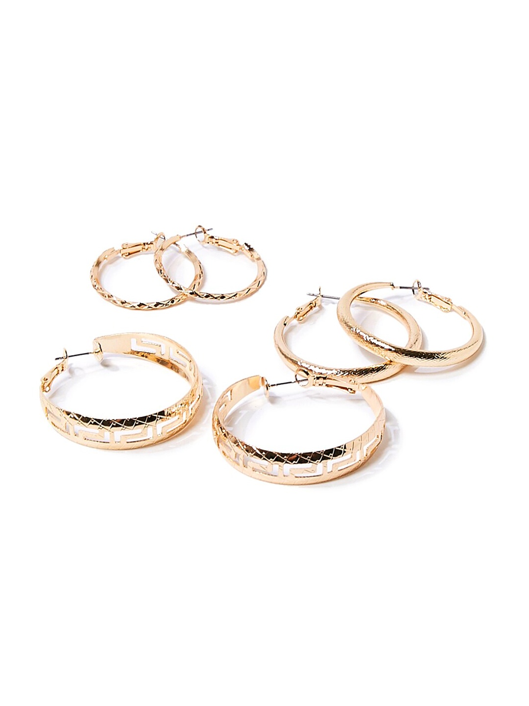 

FOREVER 21 Set Of 3 Gold-Toned Circular Hoop Earrings