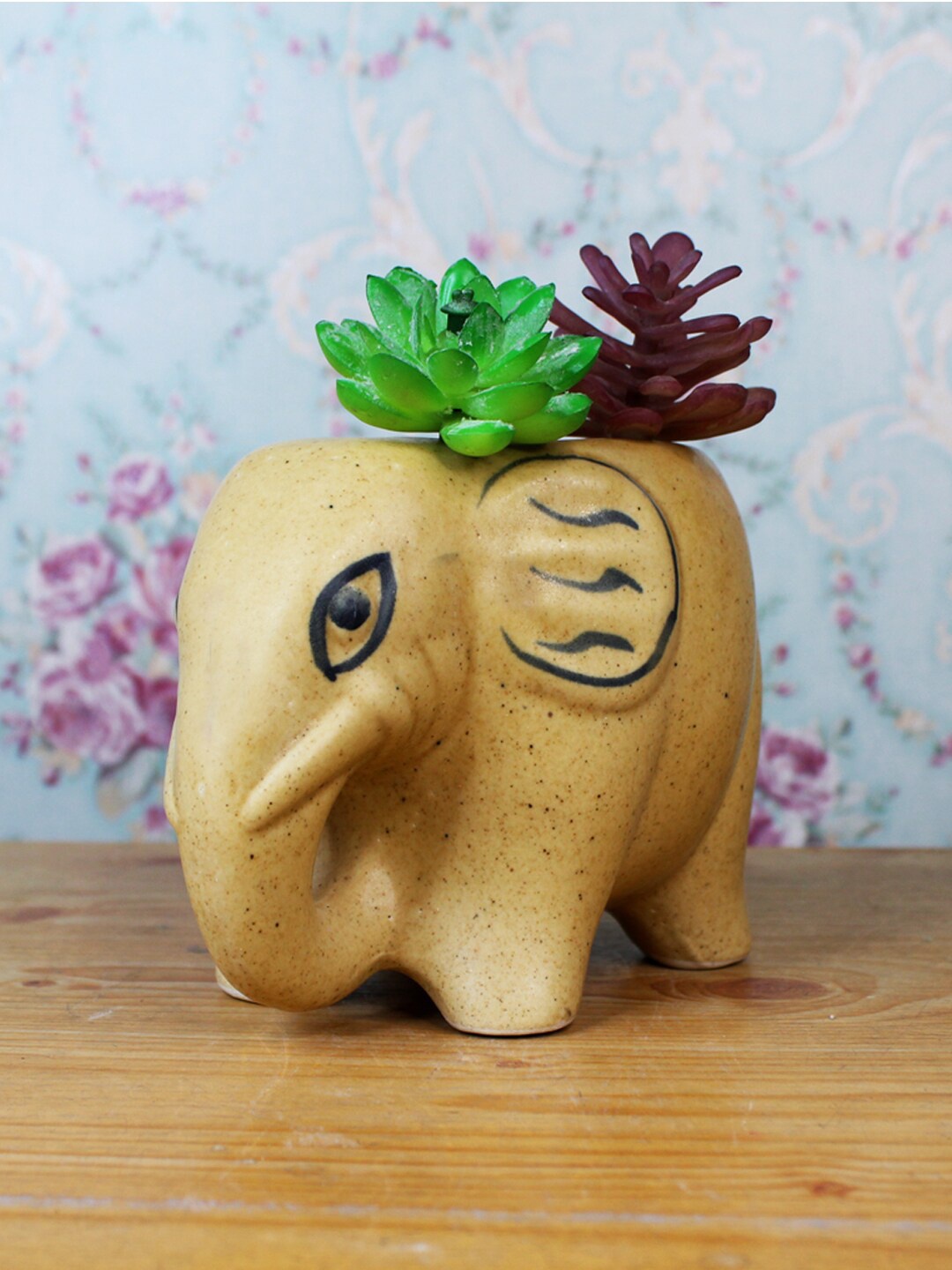 

Wonderland Brown & Black Ceramic Big Elephant Planter