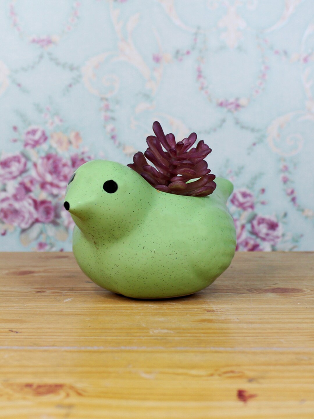 

Wonderland Green Ceramic Bird Flower Pot