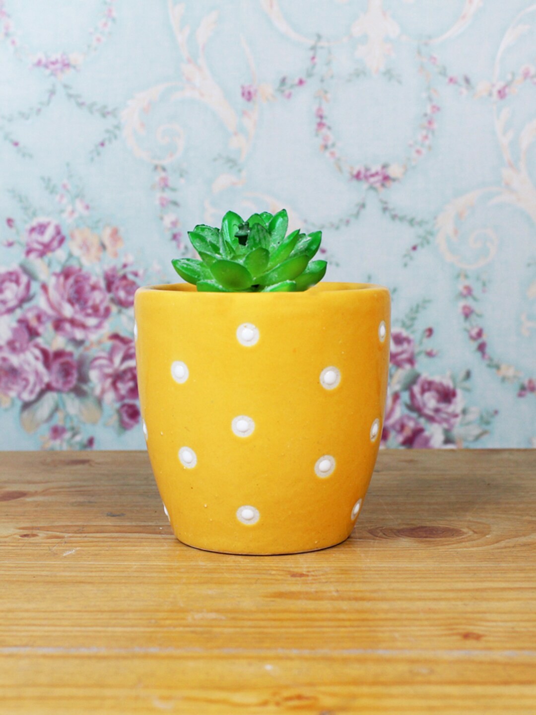 

Wonderland Orange Ceramic Polka Dot Printed Pot