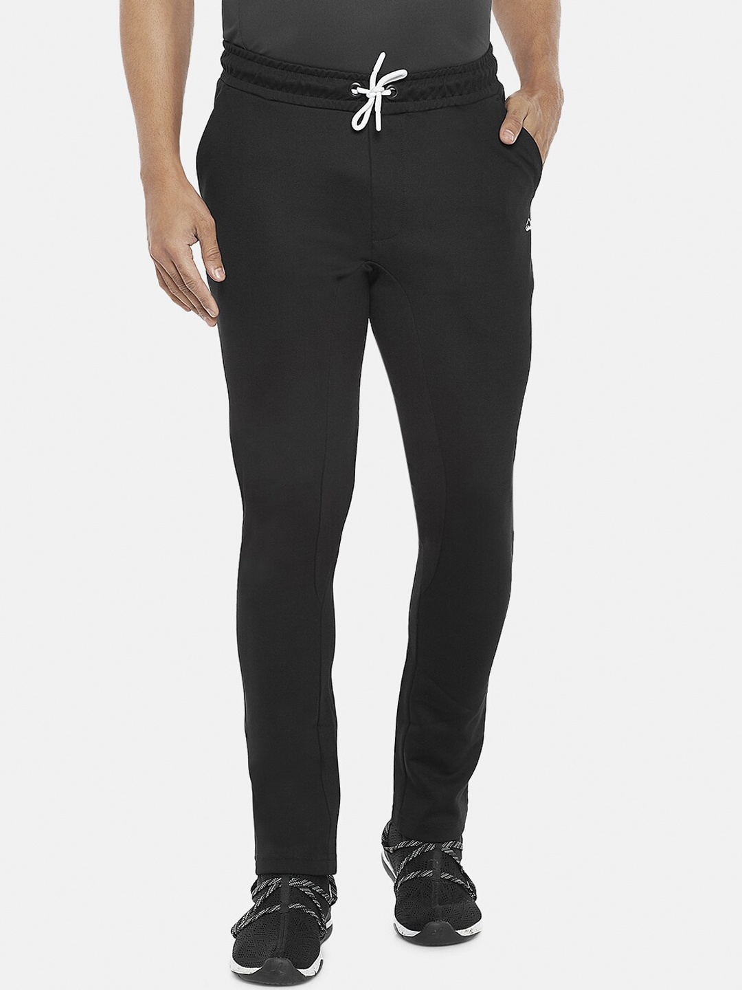 

Ajile by Pantaloons Men Black Solid Pure Cotton Slim-Fit Track Pants