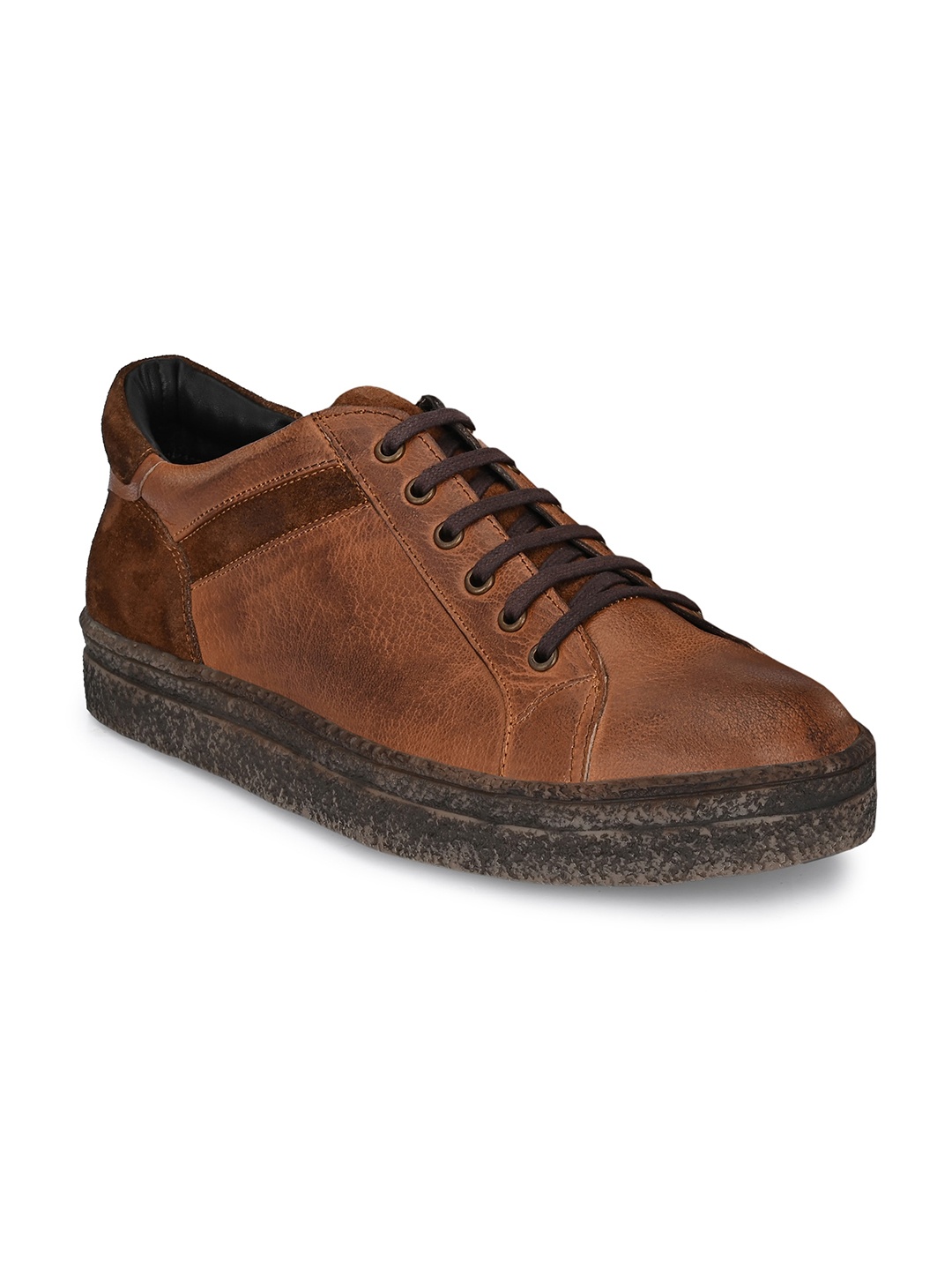 

CARLO ROMANO Men Tan Leather Sneakers