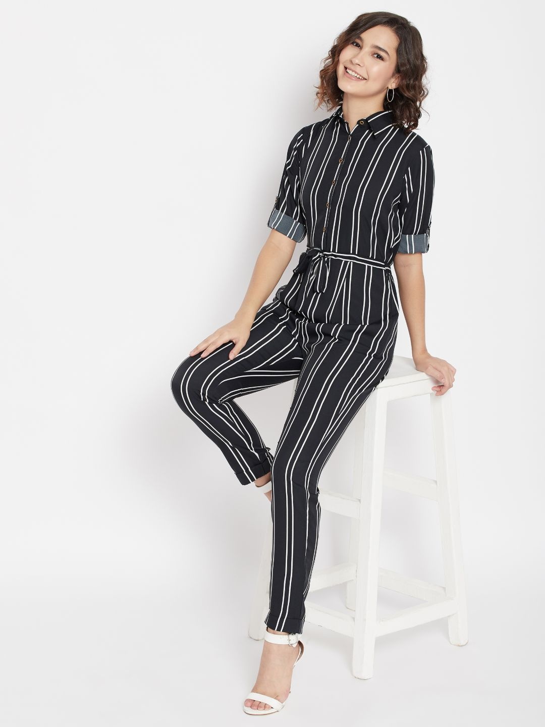 

Uptownie Lite Women Roll Up Jumpsuit, Black
