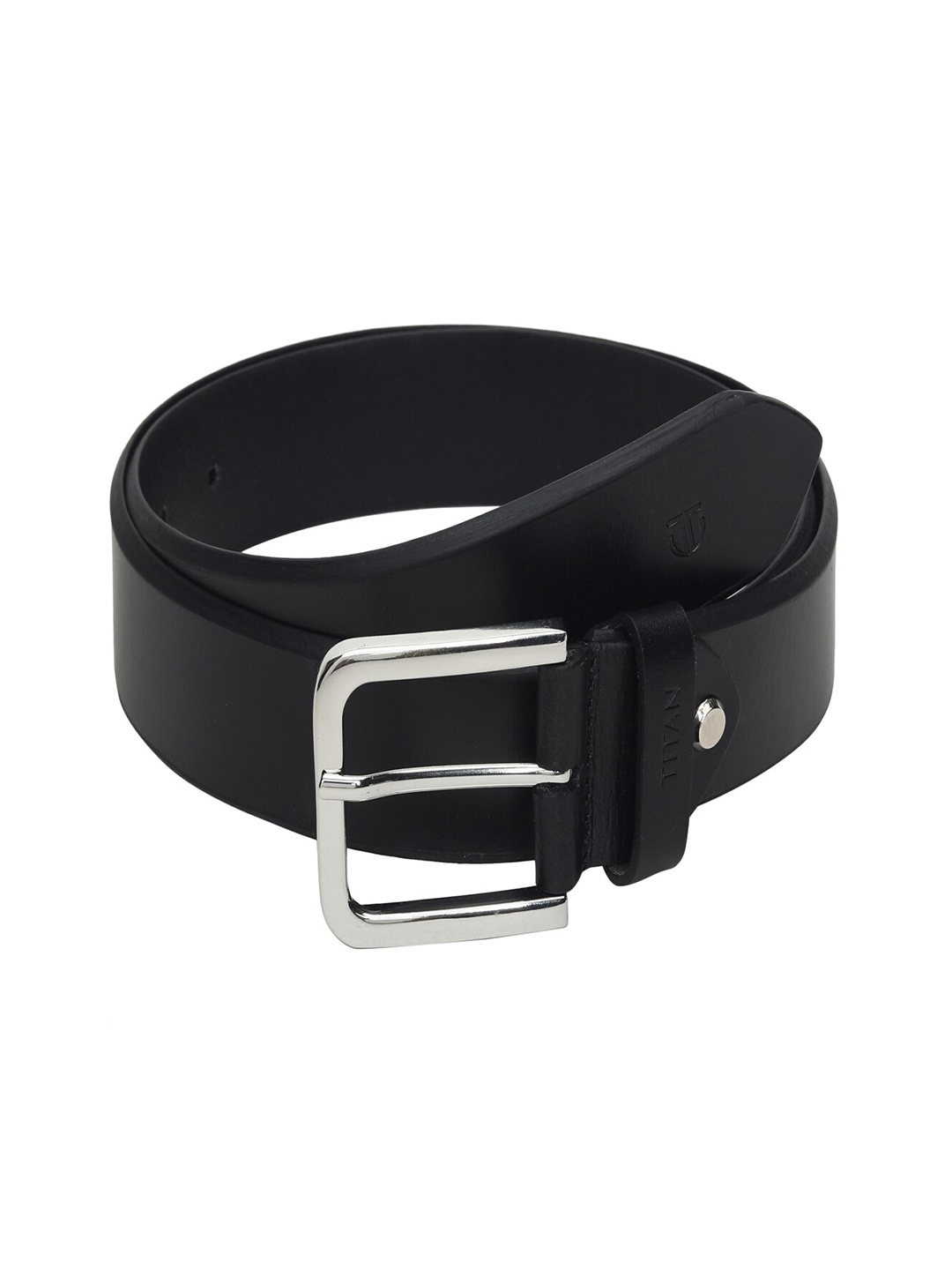 

Titan Men Black Solid Leather Belt