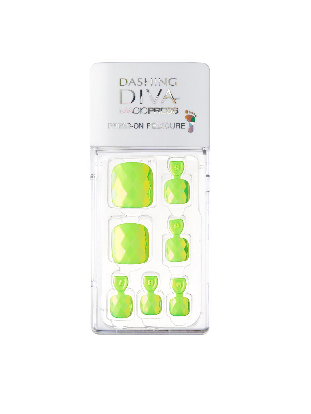

Dashing Diva Delight Green MagicPress Press On Pedicure Nails 24 pcs