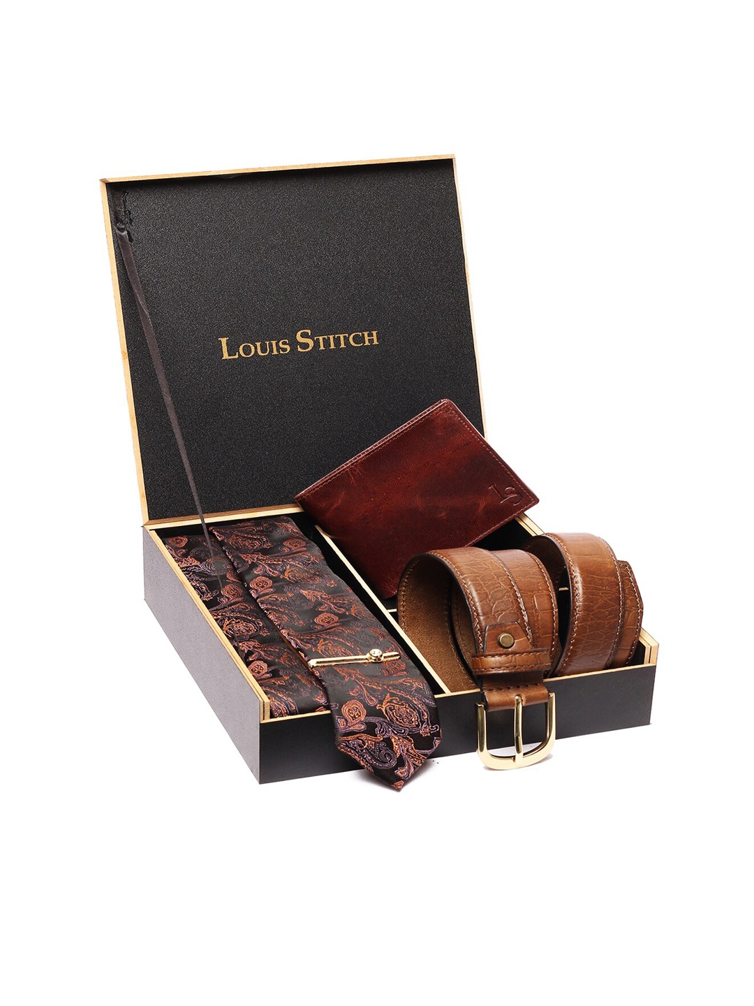 

LOUIS STITCH Men Brown & Purple Accessory Gift Set