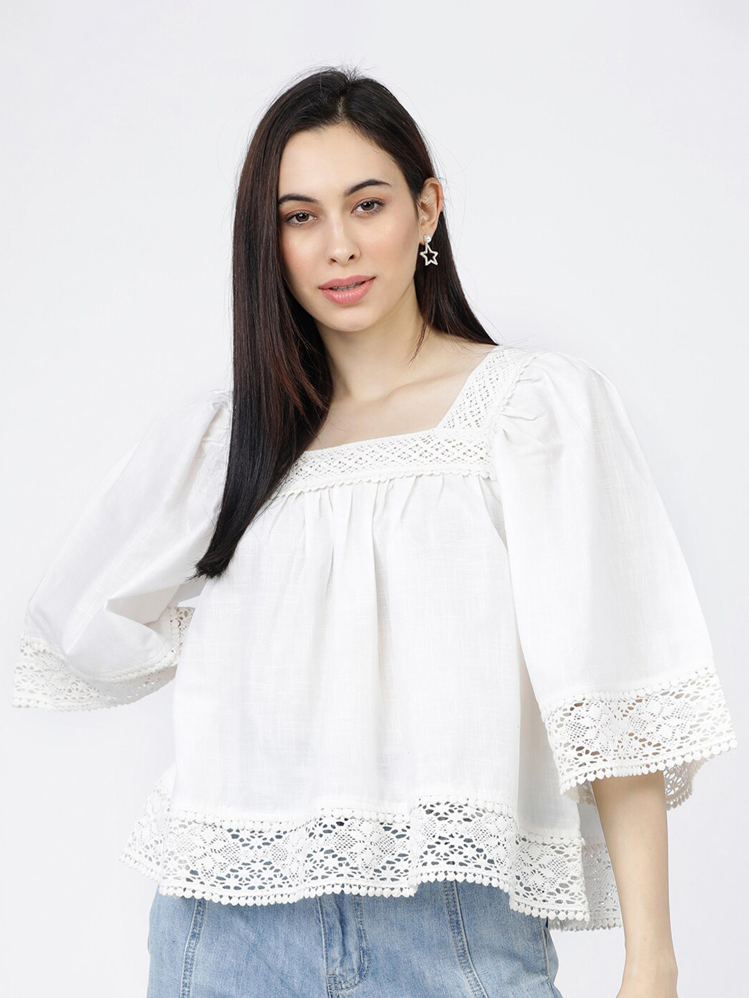 

Tokyo Talkies Off White A-Line Top