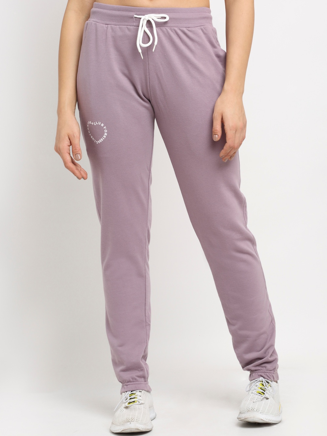 

Club York Women Lavender Solid Straight-Fit Joggers