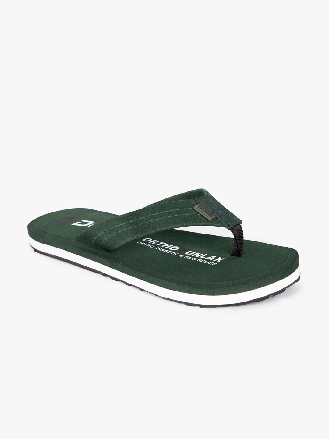 

Duke Men Olive & White Printed Thong Flip Flops