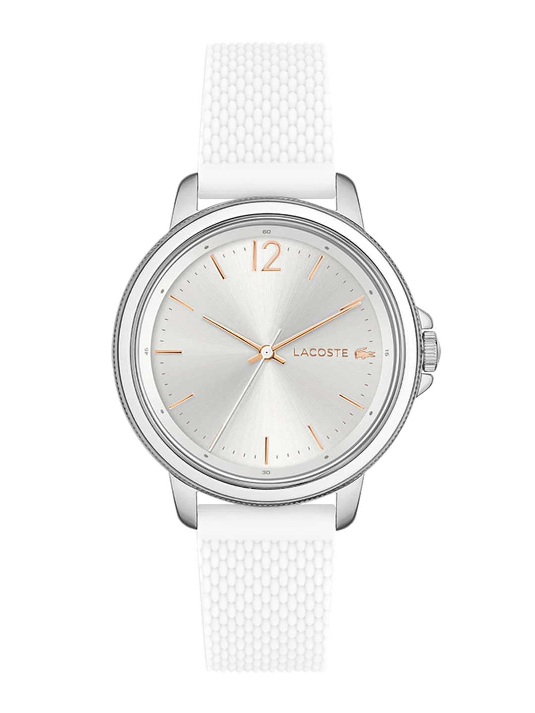 

Lacoste Women Silver-Toned Brass Dial & White Straps Analogue Watch 2001197