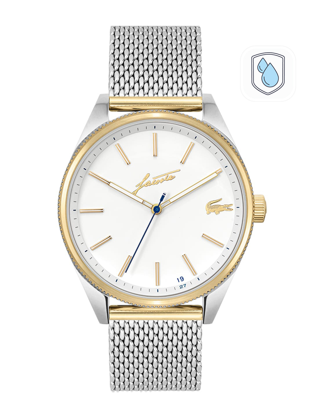 

Lacoste Men White Brass Dial & Silver Toned Stainless Steel Analogue Watch 2011143