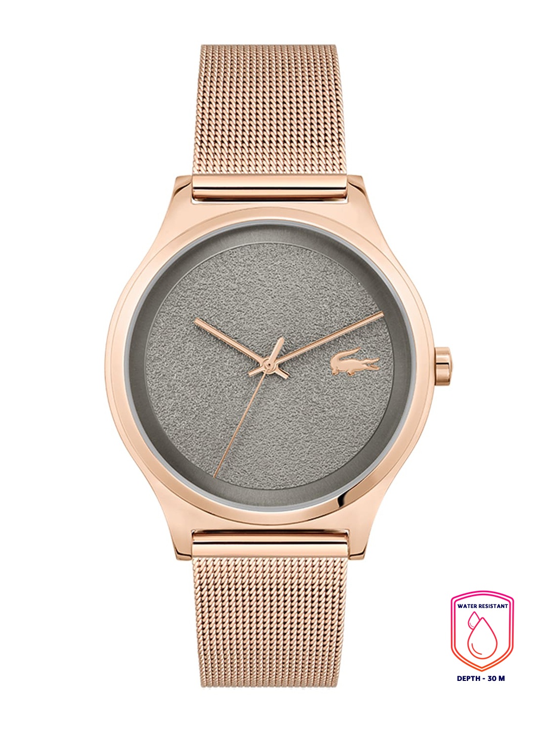 

Lacoste Women Grey Brass Dial & Rose Gold Toned Stainless Steel Analogue Watch 2001193