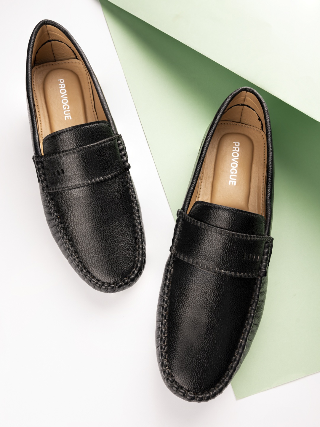 

Provogue Men Black Solid Loafers