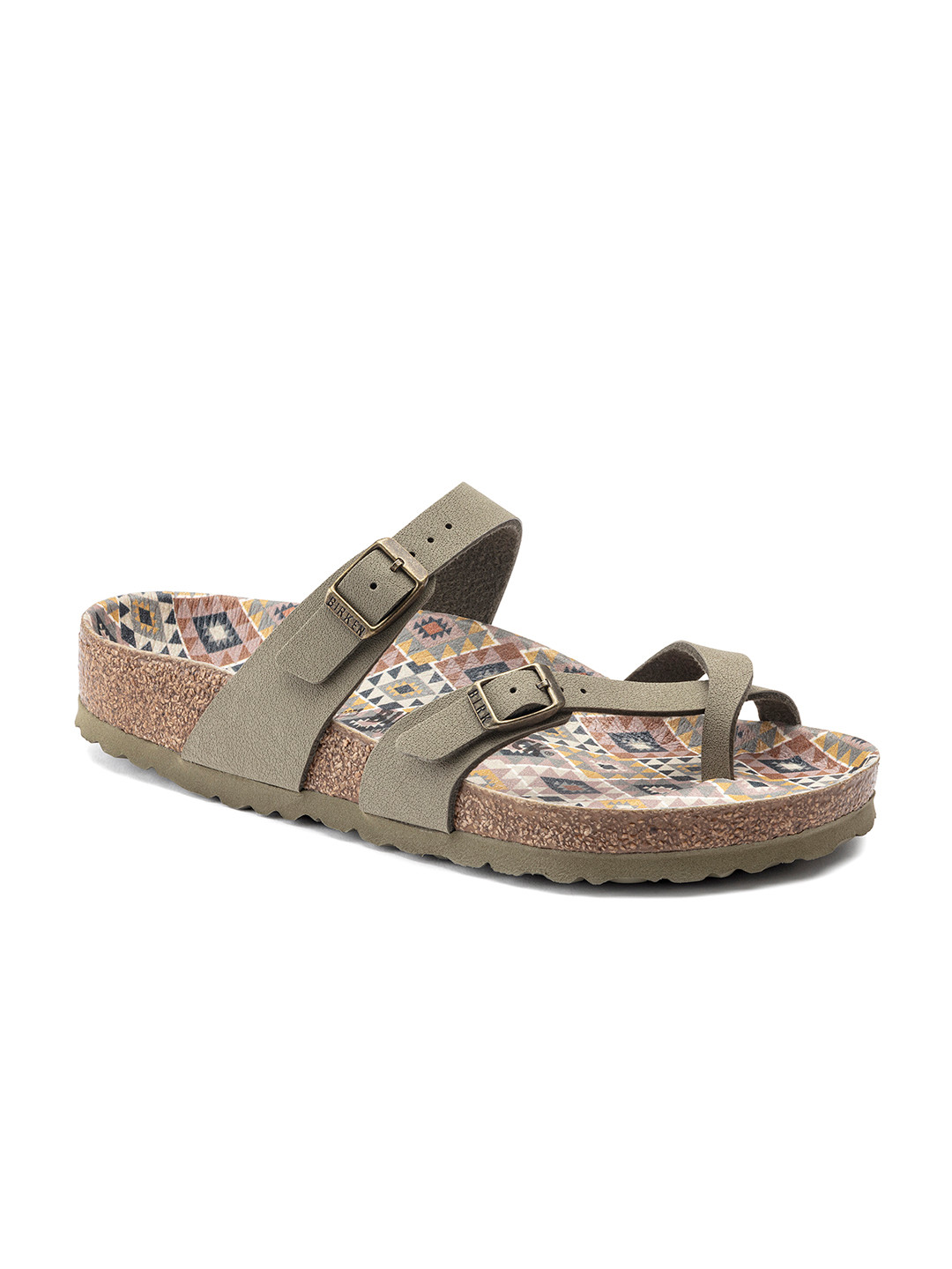

Birkenstock Women Green Mayari Vegan Regular Width Open Toe Flats