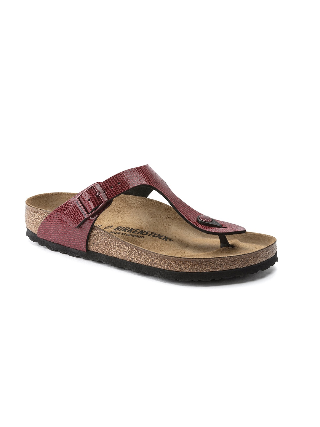 

Birkenstock Gizeh Magical Metallic Maroon Regular Width Birko-Flor Thong Sandals, Red