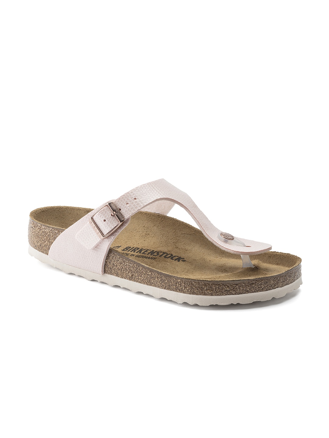 

Birkenstock Gizeh Women Pink Regular Textured T-Strap Flats