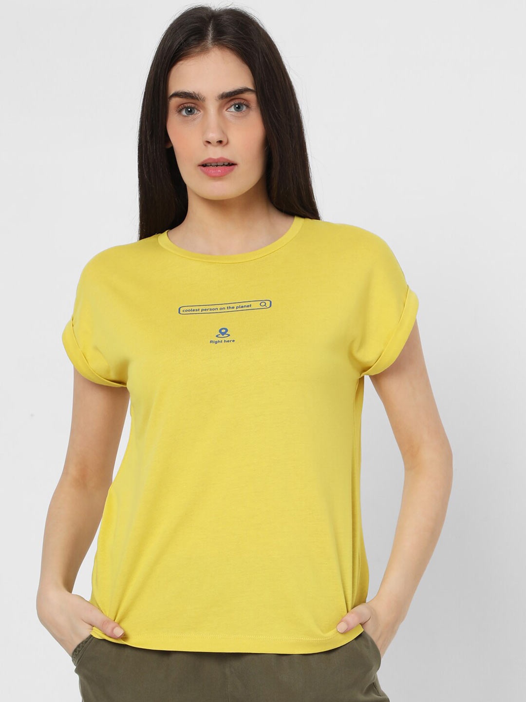 

Vero Moda Women Yellow T-shirt
